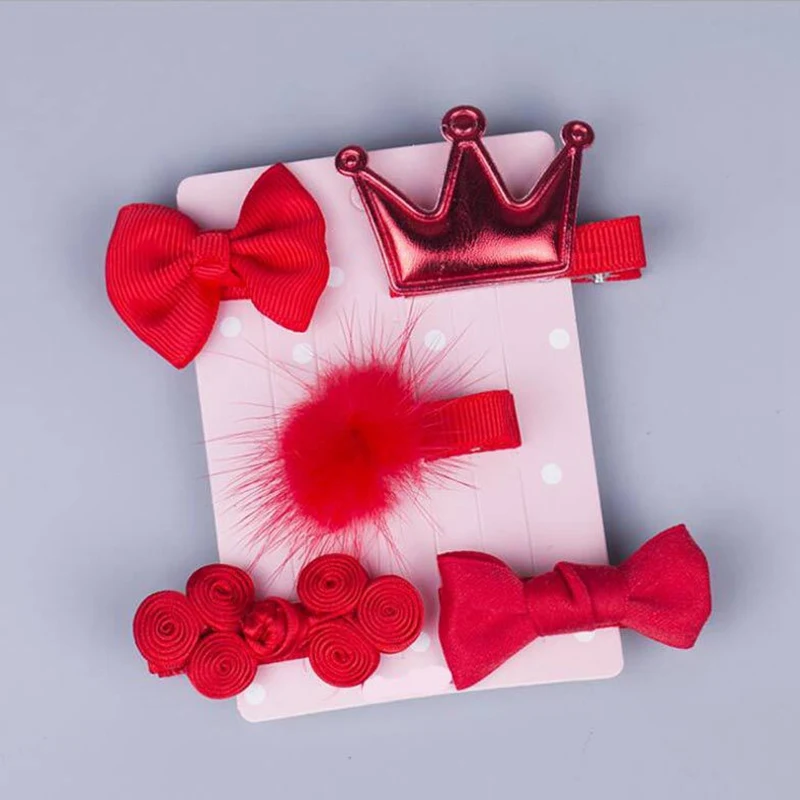 5 шт./лот милые заколки для волос с бантом домашних животных собак кошек набор