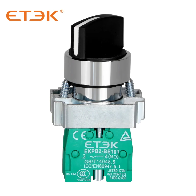 

ETEK EKPB2-BD21 Pushbutton Rotary Type Black N/O
