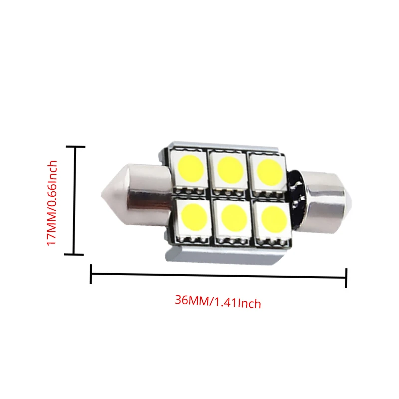 20 шт. белый светодиодный светильник для салона автомобиля без ошибок купольный