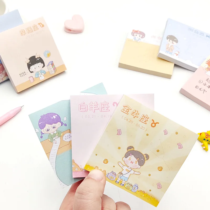 

Creative Cartoon Constellation Learning Sticky Note N Times Stickers Hand Painted Starry Sky Message Paper Memo Pad Kawaii