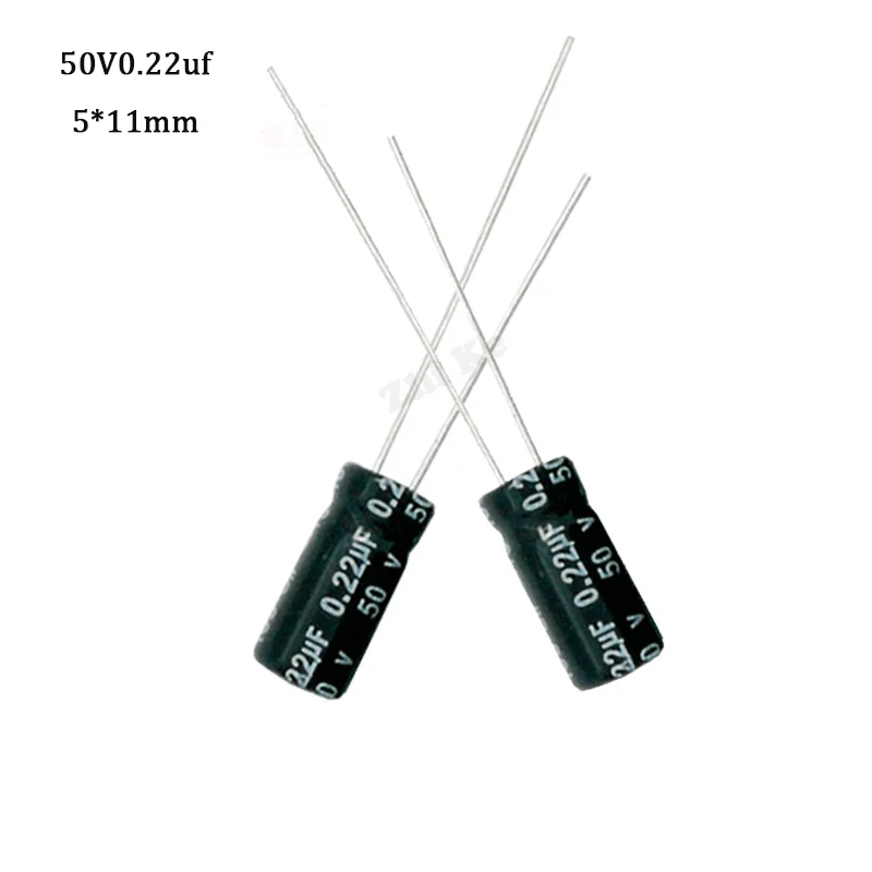

20PCS/LOT 0.22uF 50V Aluminum electrolytic capacitor 50v 0.22uf 5*11 Electrolytic capacitor