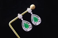 pirmiana new arrival s925 silver emerald green color cz gemstones earrings fashion jewelry women