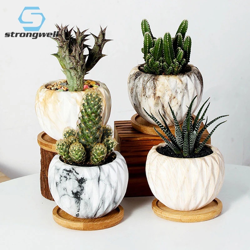 

Strongwell European Modern Ceramic Mini Flower Pot Decoration Planter Home Office Decor Succulent Flowerpots Handicrafts Gifts