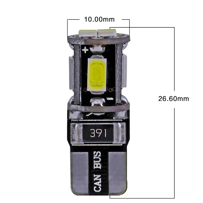 Светодиодная лампа T10 W5W 194 5630 6SMD 12 В задний фонарь автомобиля Освещение номерного