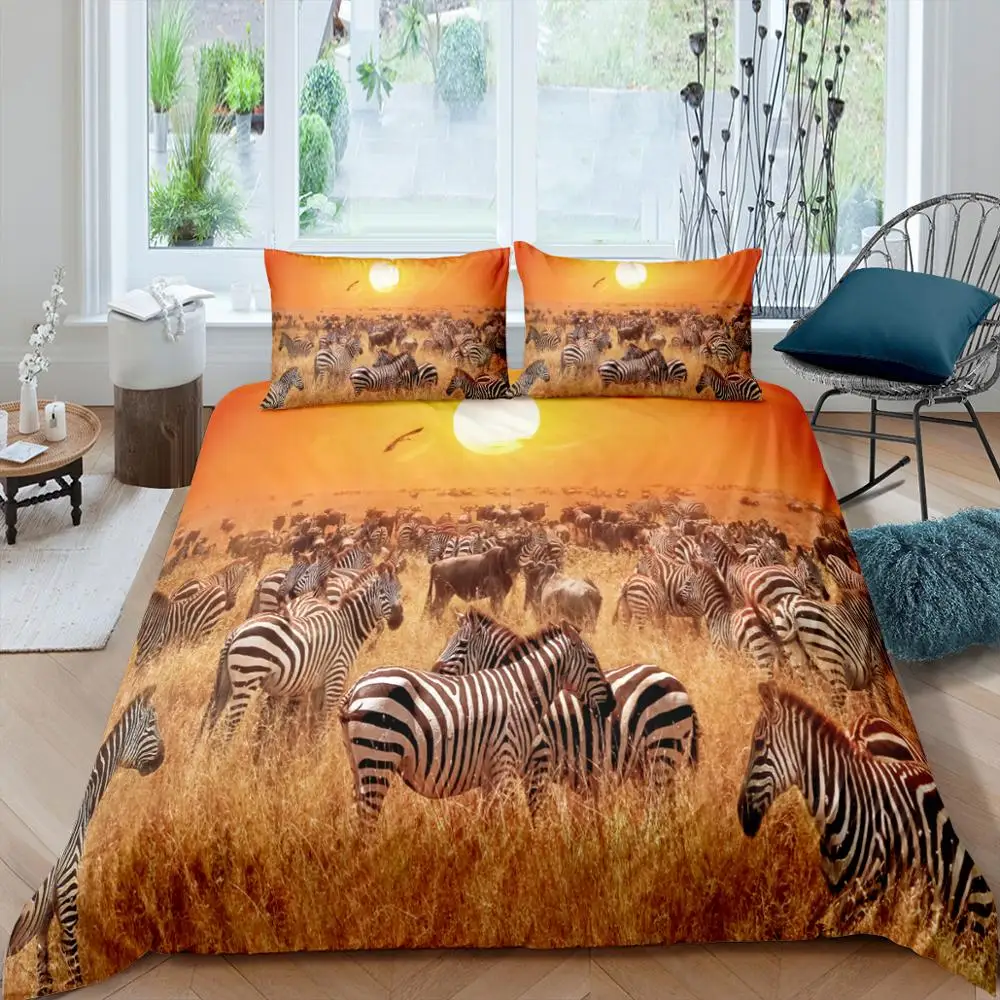 

Fine Horse Bedding Set Queen 3D Cute Printed Duvet Cover Bedclothes 2/3pcs Home Textiles Luxury High Quality Bedspread
