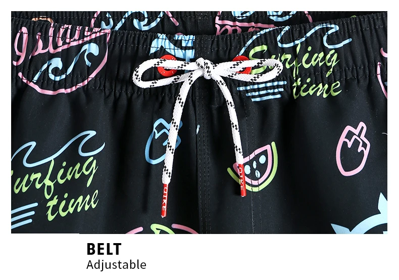 QIKE New Beach shorts Swimsuit Quick dry surfing Floral Joggers Solid Printed Hawaiian bermudas plus size briefs mesh