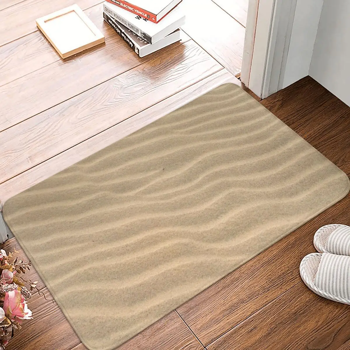 

Desert Sand Doormat Carpet Mat Rug Polyester PVC Non-Slip Floor Decor Bath Bathroom Kitchen Balcony 40x60