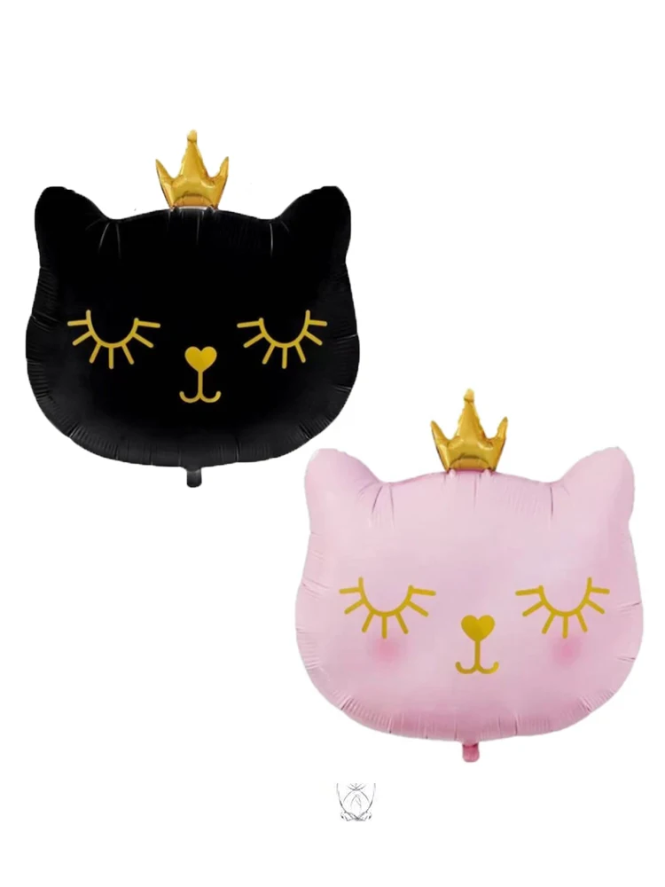 10 Uds gran corona gato globo de la cabeza Globos de papel de aluminio de gato lindo globo de helio de cumplea&ntilde;os decoraci&oacute;n infantil de juguetes Globos proveedor para eventos y fiestas-4