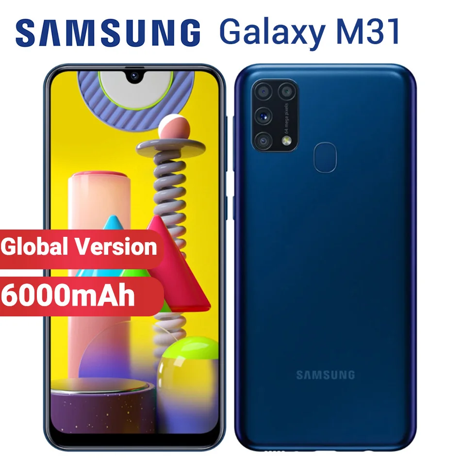 Смартфон Samsung Galaxy M31 128 ГБ 6 6000 мАч M315F/DSN 4 дюйма Exynos 9611 камеры 64 мп две SIM карты Android
