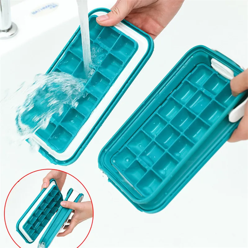 

2 In 1 Silicone Kettle Ice Box Foldable Frozen Beverage Ice Cube Bag Mold Food Grade Silica Gel Storage Ice Box Making Kettle