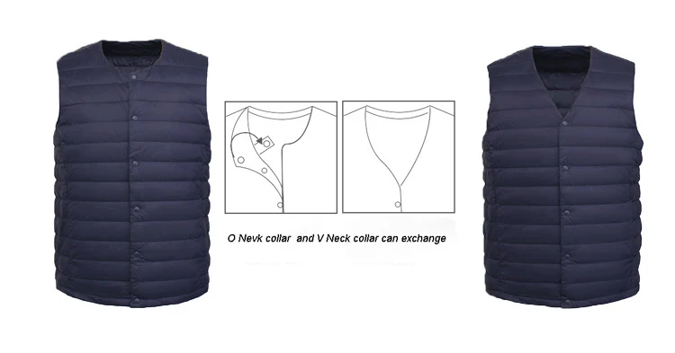 

Men 90% White Down Vest Man's Clothing Ultra Light Down Waistcoat Portable Sleeveless Coat Man Winter Round Collar Warm Liner