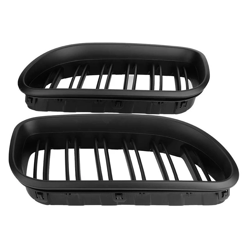 Front Bumper Hood Kidney Grille Replacement Dual Line Sport Grilles for BMW 6 Series F12 F13 F06 640I 650I 2012-2017(Matte Black |