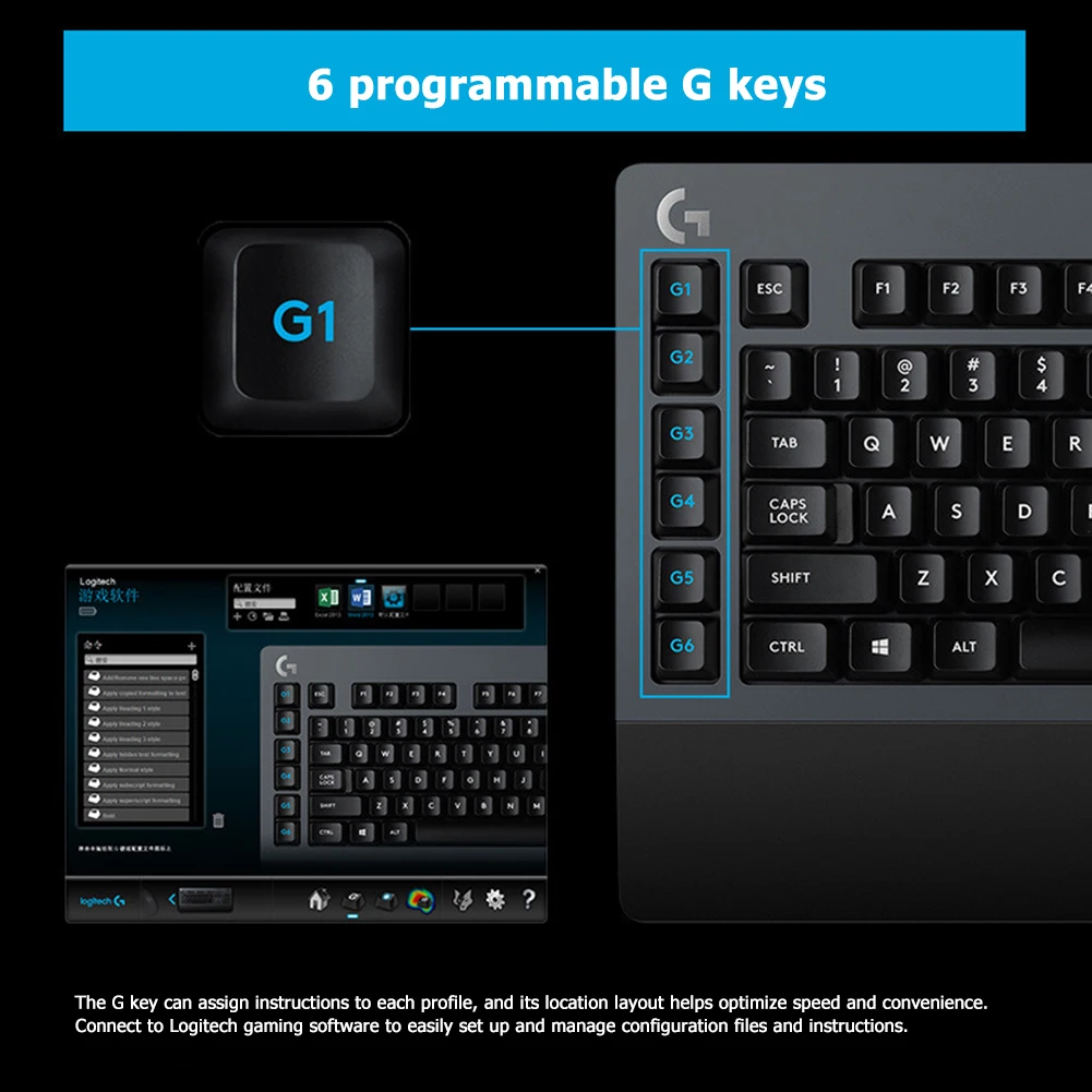 

Gaming Mechanical Keyboards 2.4GHz Bluetooth-compatible for Logitech G613 Wireless LIGHTSPEED Household Computer Accessories