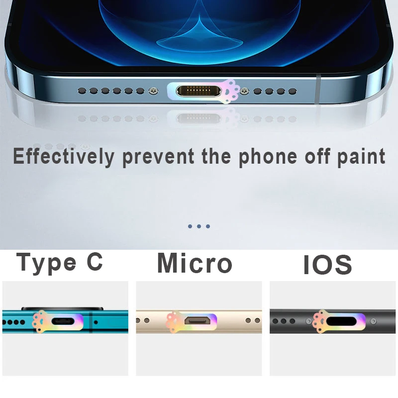 Сменная Защитная пленка для порта зарядки предотвращения царапин кошачьи крабы