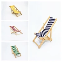 112 scale diy foldable wooden deckchair lounge beach chair for lovely miniature for dolls house furniture toys