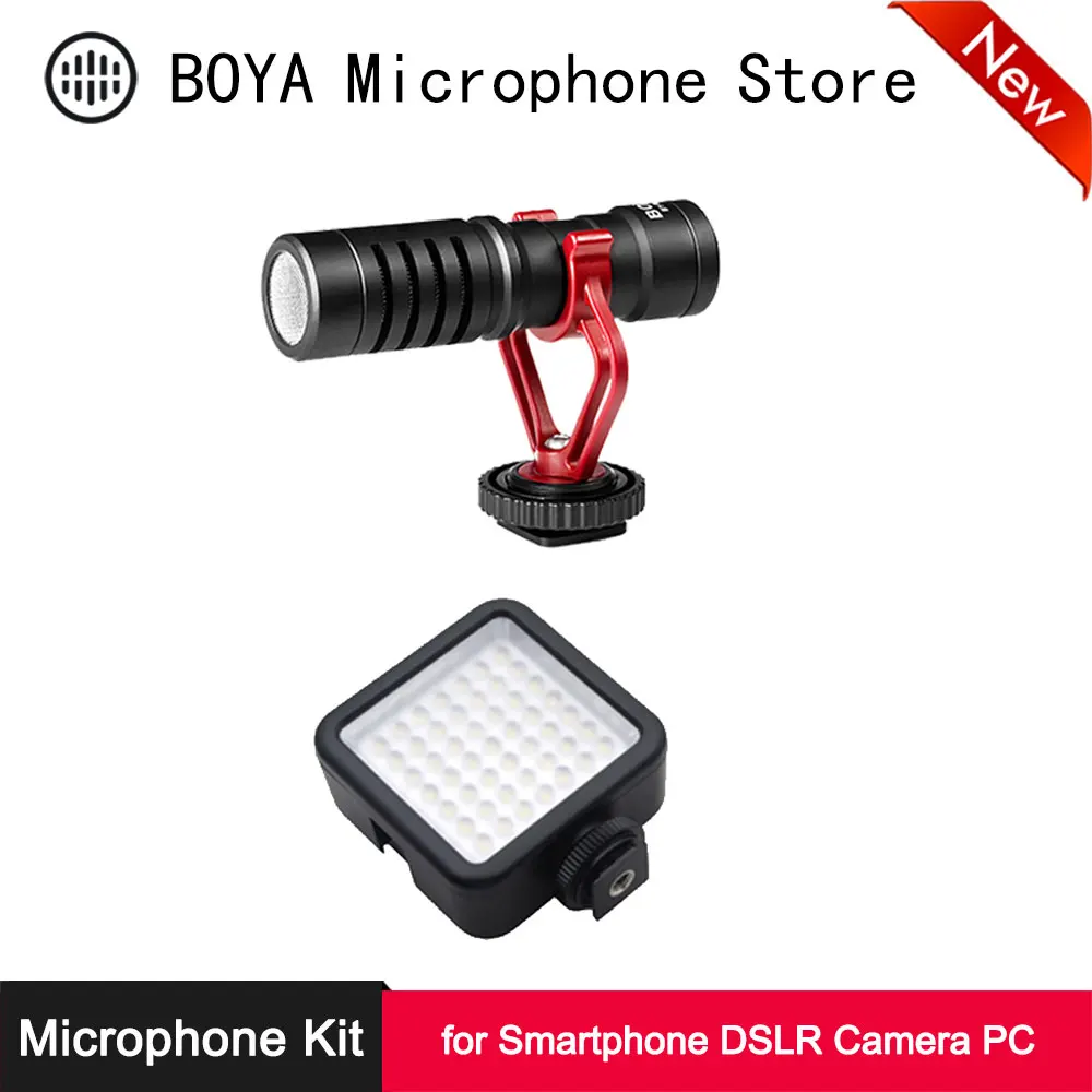 Светодиодный кронштейн для микрофона штатив с зажимом смартфона iPhone Android