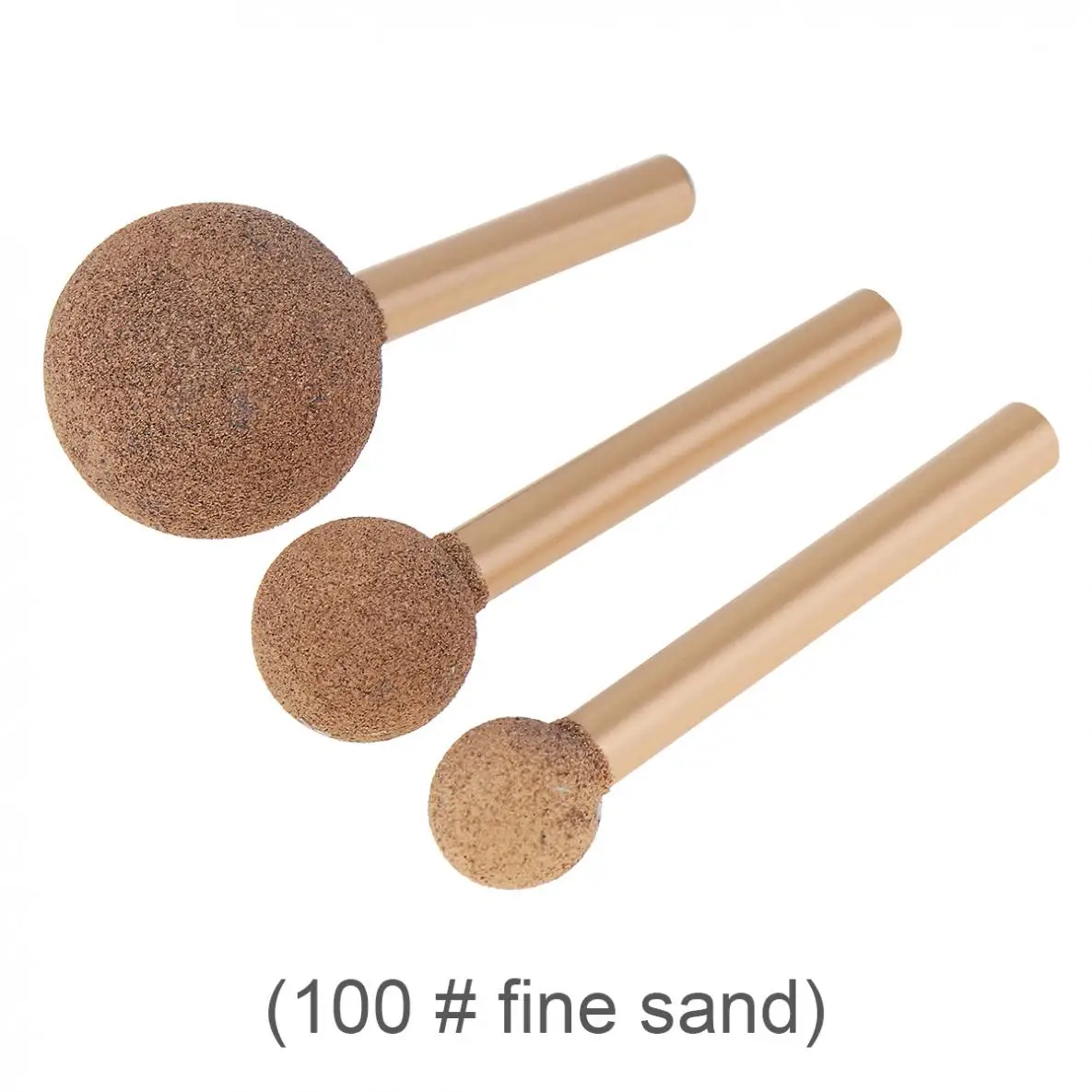 

1 Piece 6 Handle Brazed Diamond Grinding Head 16mm 100# Fine Sand Stone Carving Ball-Shaped for Polishing Metal / Wood Tools