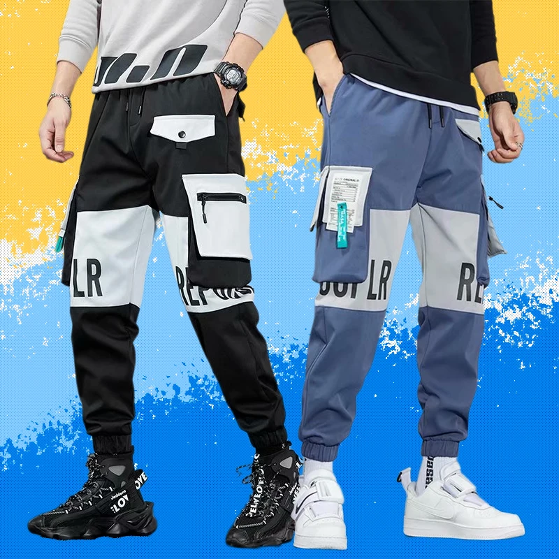 

Брюки мужские в стиле Харадзюку, повседневные джоггеры, штаны-карго в стиле хип-хоп, уличная одежда, японские модные спортивные штаны