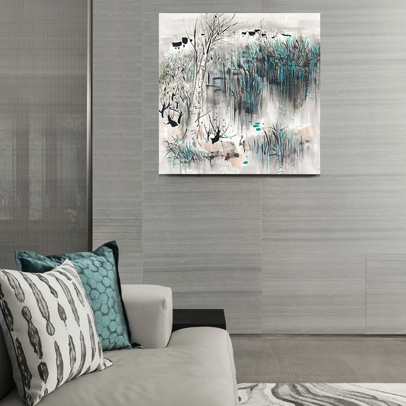 Картина по номерам рисование ручная роспись китайский художник Wu Guanzhong