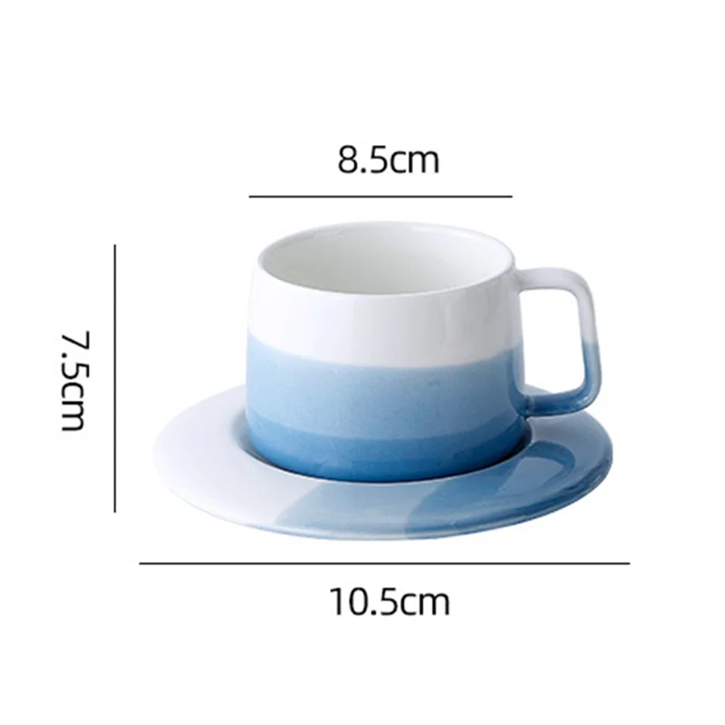 

Creative Mug Gradient Simple Style Household Ceramic Water Cup Soaking Color Coffee Latte Cup And Saucer Set Couple Cup