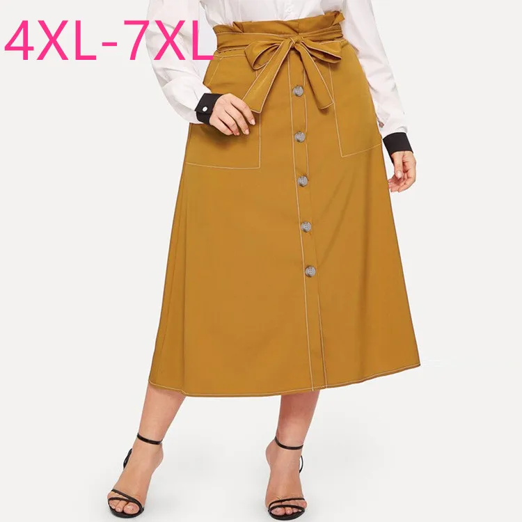 Новинка 2020 весна осень плюс размер длинная юбка для женщин большая свободная