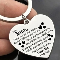 heart shaped engraved letters keychain love pendant to best mum%ef%bc%8c mothers day gift thanksgiving gift jewelry keychain