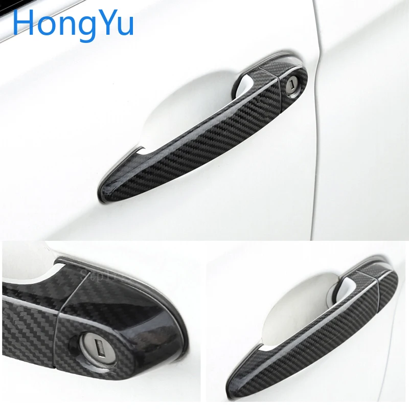 Auto Car real carbon fiber door handle frame trim Sticker Cover Accessories for BMW M3 F80 2009-2018 | Автомобили и мотоциклы