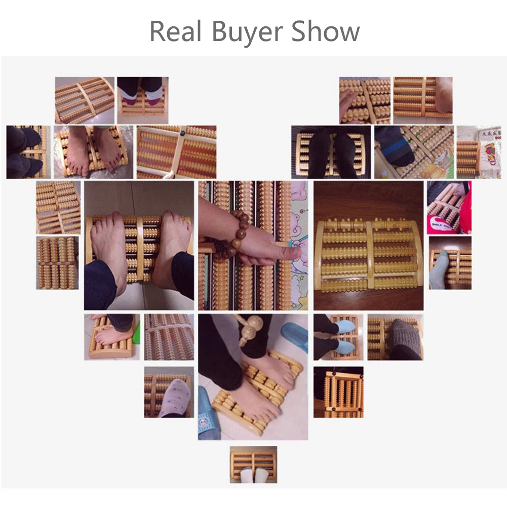 Деревянный акупунктурный массажер для ног роликовое массажное устройство пять