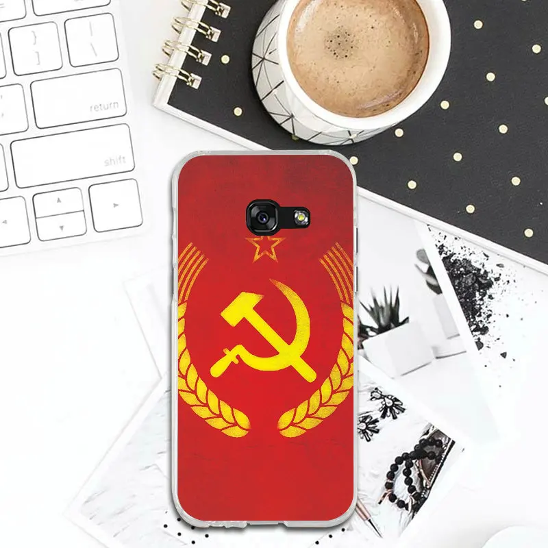 Мягкие Силиконовые телефонные чехлы с эмблемой СССР для Samsung Galaxy A3 A5 A7 J1 J3 J5 J7 2016 2017