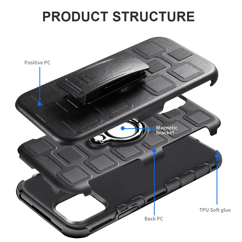 KISSCASE 3в1 кольцо держатель телефона кронштейн чехол для iPhone XR/XS Max/X 6/6S/7/8 Plus клип