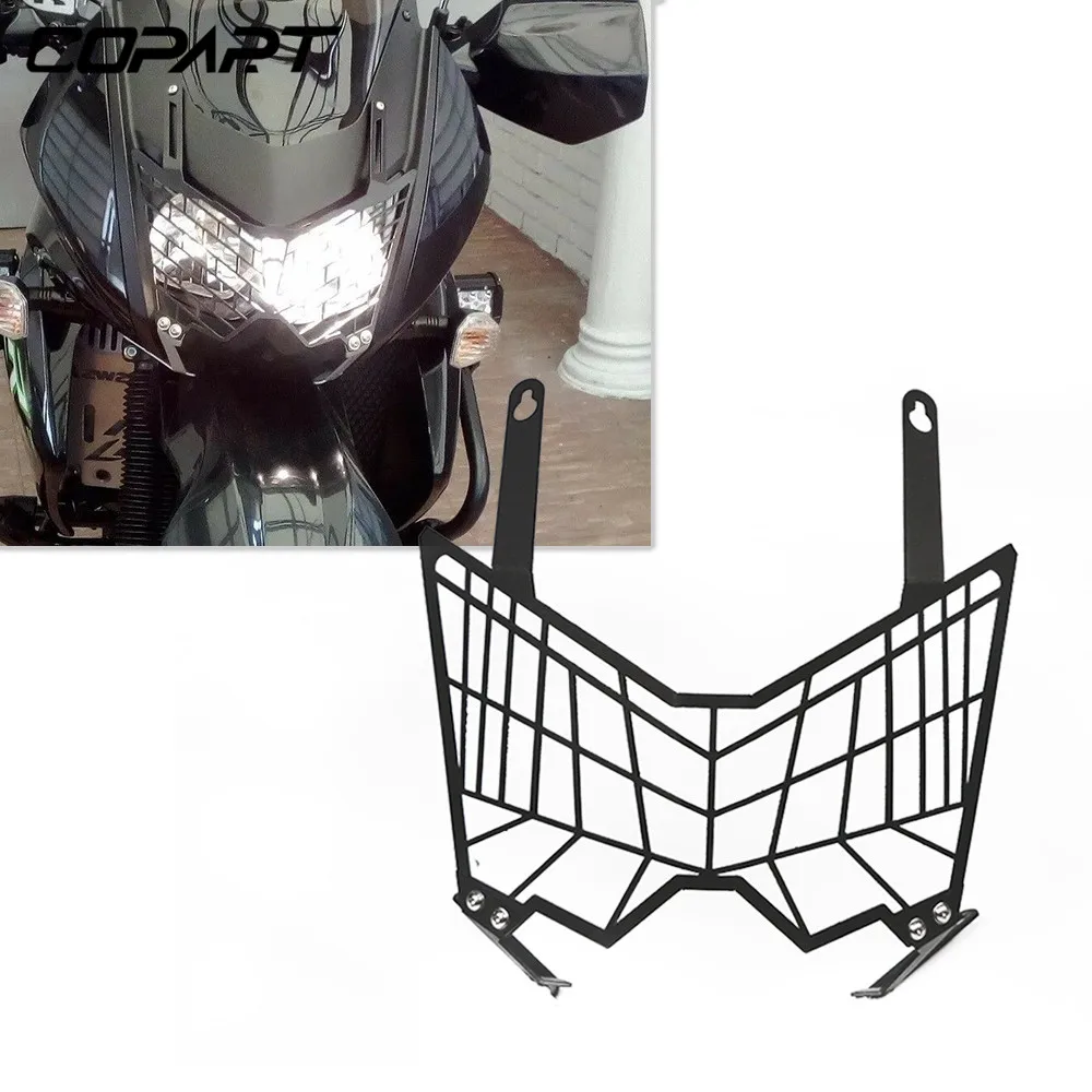 Motorcycle Accessories Headlight Head Lamp Light Grille Guard Cover Protector For Kawasaki KLR 650 KLR650 KL650E 2008-2021