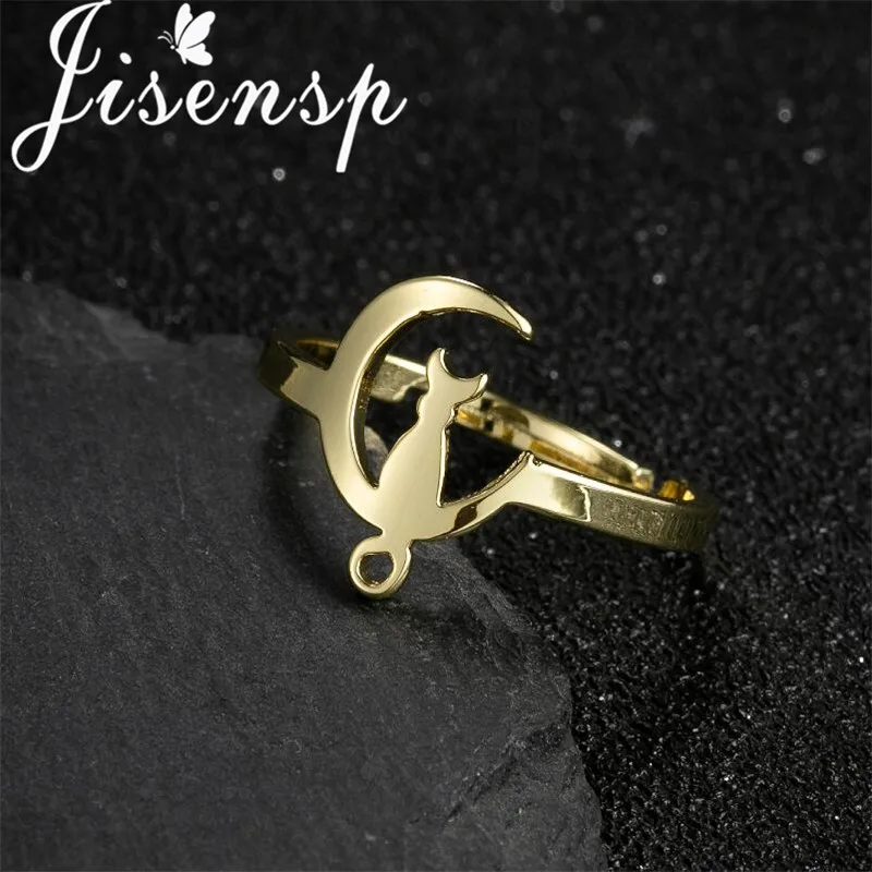 Фото Кольцо Jisensp женское из нержавеющей стали уникальное модное регулируемое кольцо с