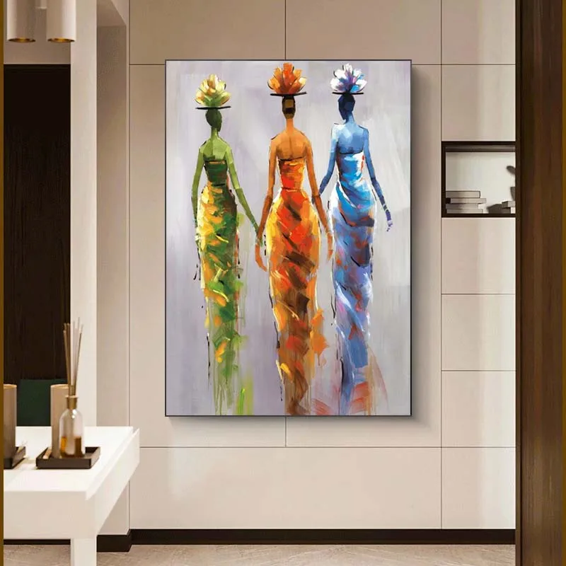 Абстрактная африканская Женская Настенная картина на холсте Современная