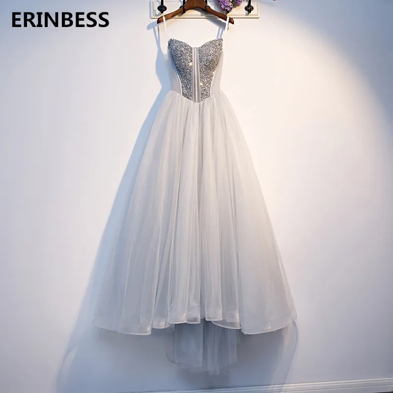 Женское длинное платье-трапеция из фатина серебристое или серое платье со