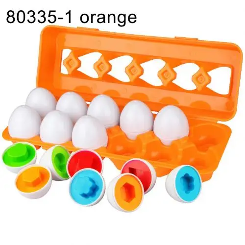 803351Orange 12 шт. одинаковые имитирующие яйца формы цвета номер сортировщик обучающая детская игрушка Новинка - Цвет: 803351Orange