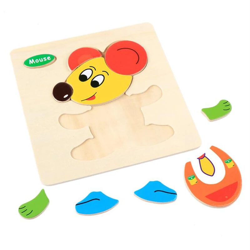 Rompecabezas 3D personalizado de madera para ni&ntilde;os, veh&iacute;culo de dibujos animados, rompecabezas de madera, juguete educativo de Aprendizaje Temprano-2