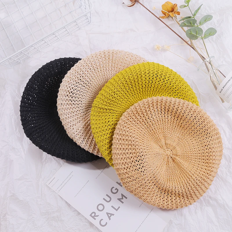 2019 осенний Новый хлопковый Стойкий цвет для женщин берет ручной тканый