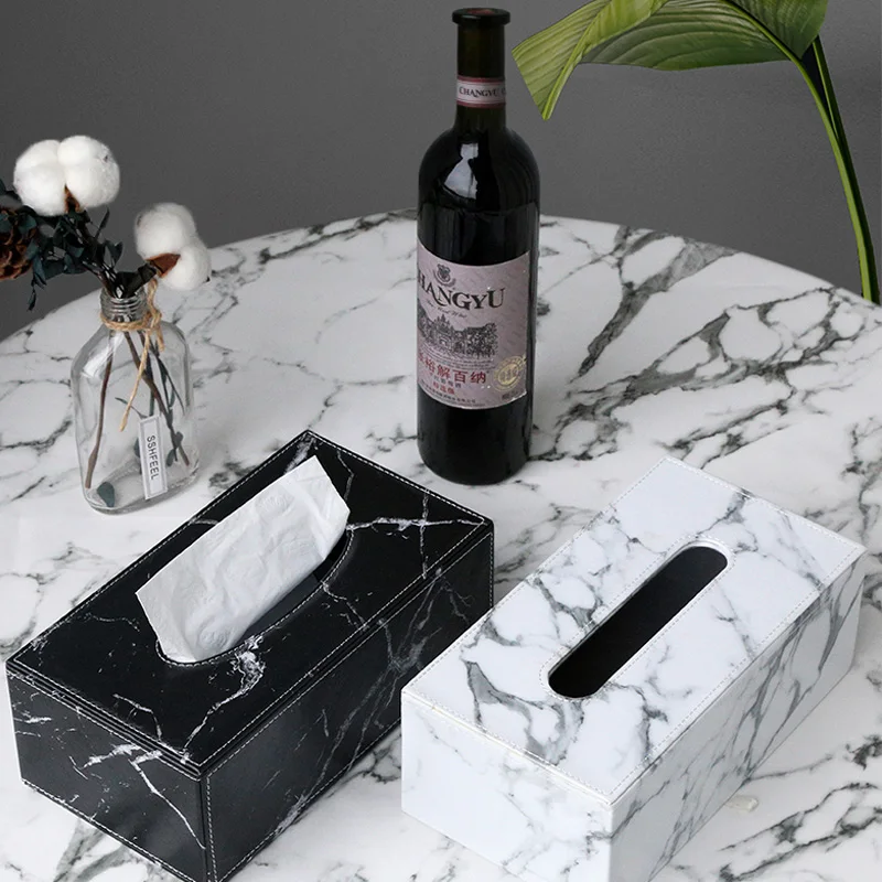 

3 Size Paper Tissue Boxes Black White Chinese Style Fashion Luxury Tissue Storage Living Room Kitchen Towel Box