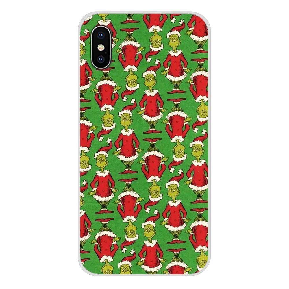 images 11 Дизайнерский чехол для Apple IPhone X XR XS MAX 4 4s 5 5S 5C SE 6 6S 7 8 Plus ipod touch 5 6 зеленый монстр Grinch палантин Рождество - Цвет: images 11