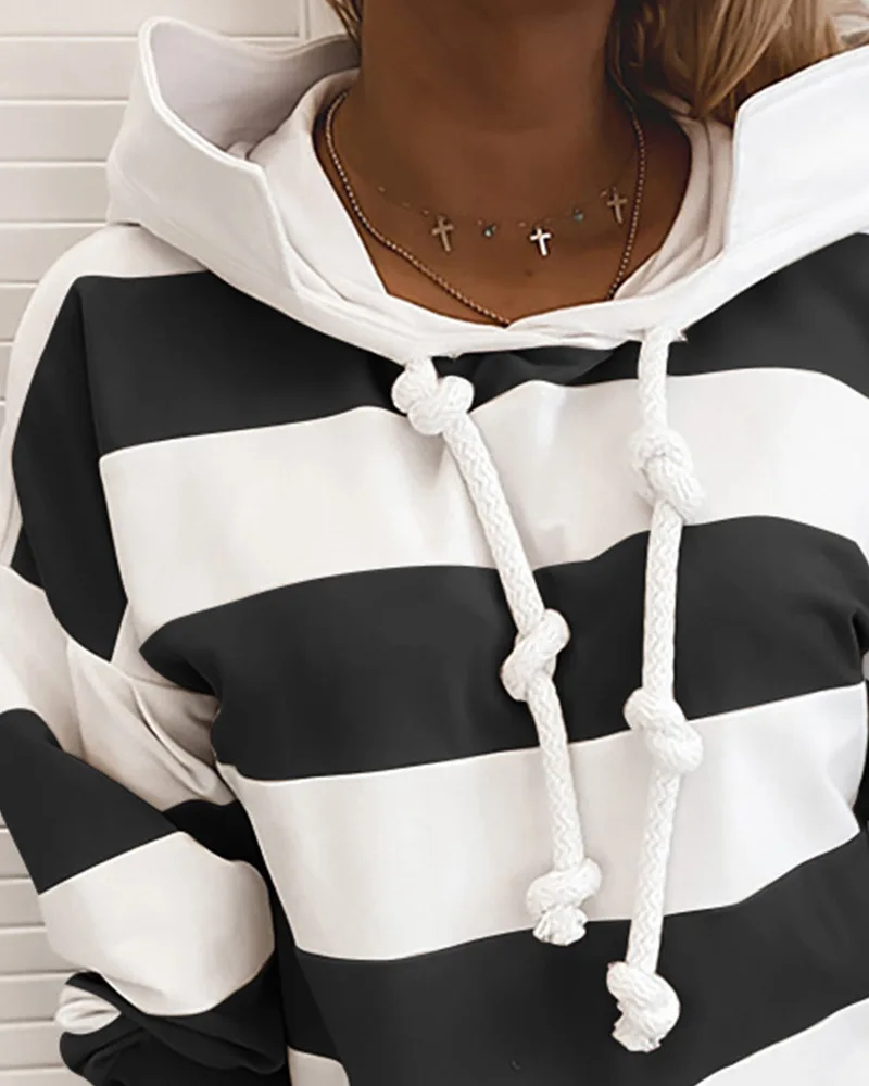 

Hot long sleeve spring autumn striped women's thin sweater top
