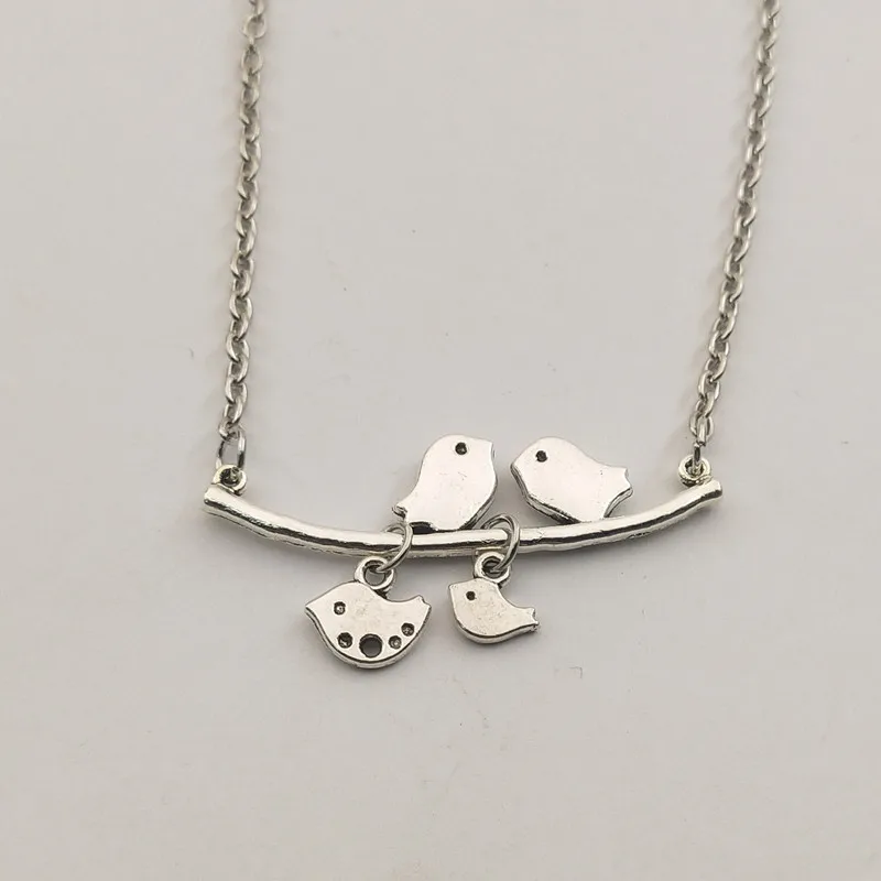 1 шт. Серебряная ветка ожерелье с птицами женское ювелирные изделия цепочка