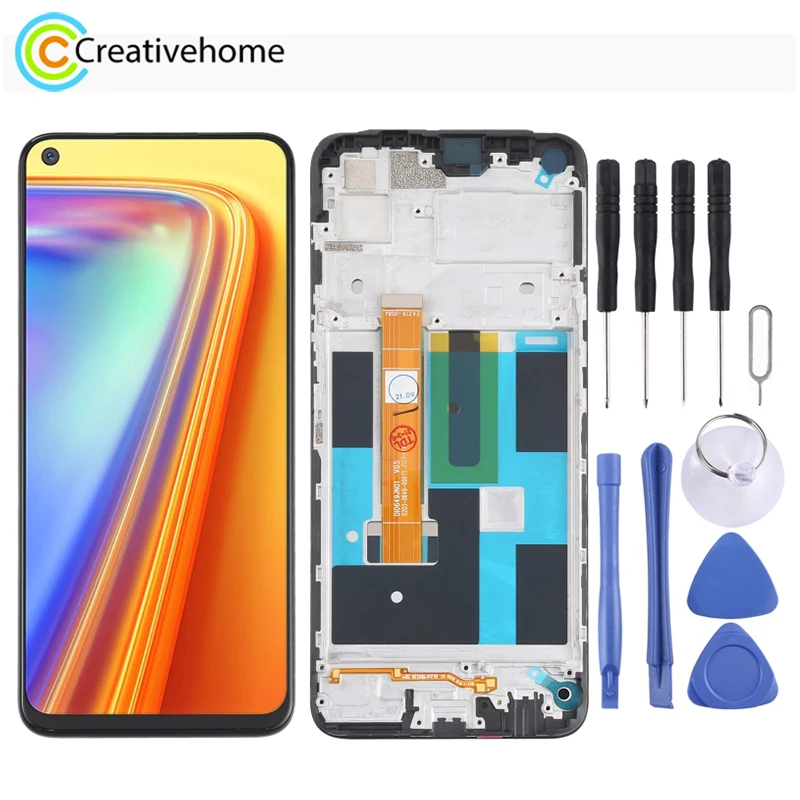 

Высококачественный ЖК-экран и дигитайзер в сборе с рамкой для OPPO Realme 7 4G, RMX2151 / RMX2163 / RMX2155