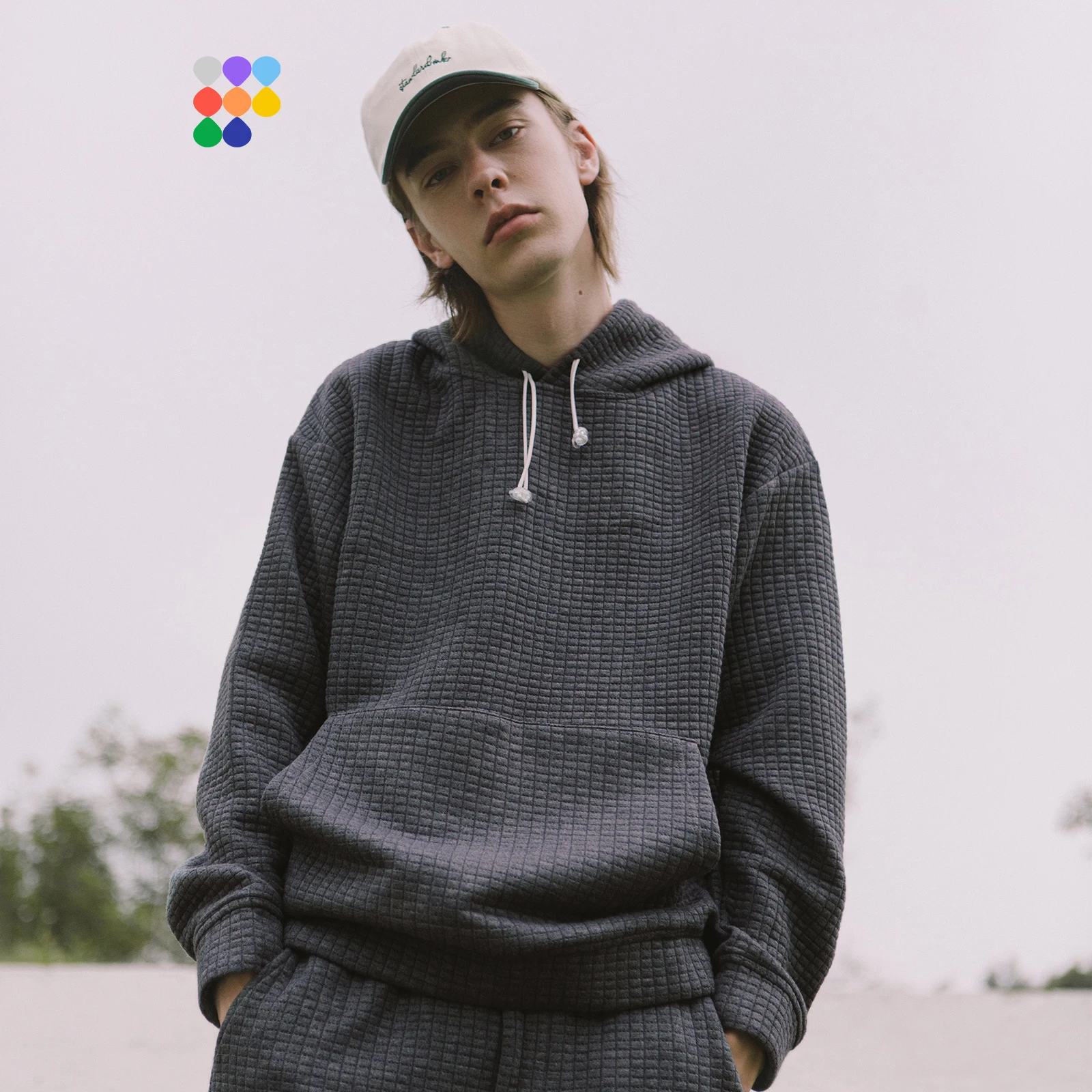 INFLATION мужской вафельный трикотажный тренировочный костюм больших размеров