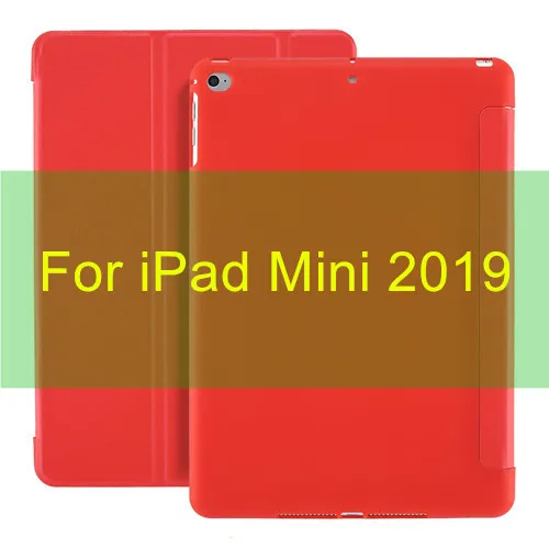 ТПУ чехол для iPad Mini 5 чехол для iPad Mini 1 2 3 7,9 дюймов мягкий кожаный чехол для iPad Mini чехол Funda Smart Cover - Цвет: Mini 2019 Red