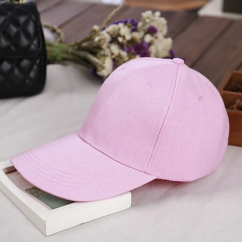 Pink Модная шапка ретро женский с круглым воротником и длинным рукавом чистый цвет обувь для мужчин и женщин Универсальный Бейсболка Спорт на открытом воздухе кепки брюки на каждый день для девочек, "конский хвост", бейсбольная кепка по доступной цене - Цвет: Pink