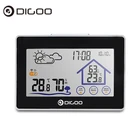 Беспроводная метеостанция Digoo, термометр, гигрометр с сенсорным экраном, уличные часы с датчиком прогноза