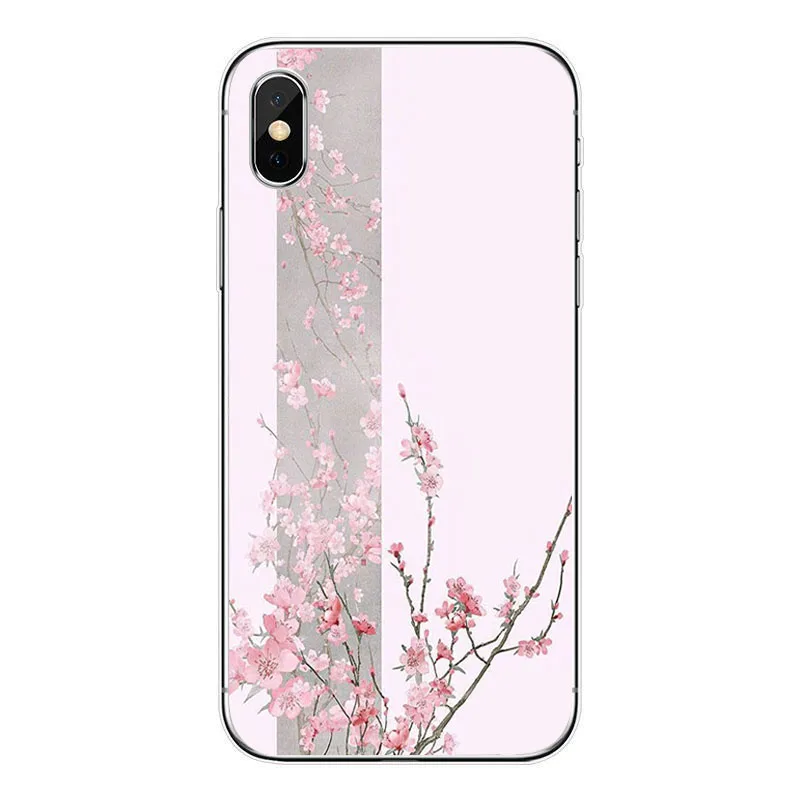 Чехол для телефона с бамбуковыми листьями птицами цветами сливы iPhone 8 7 6 6S Plus 5 5S SE