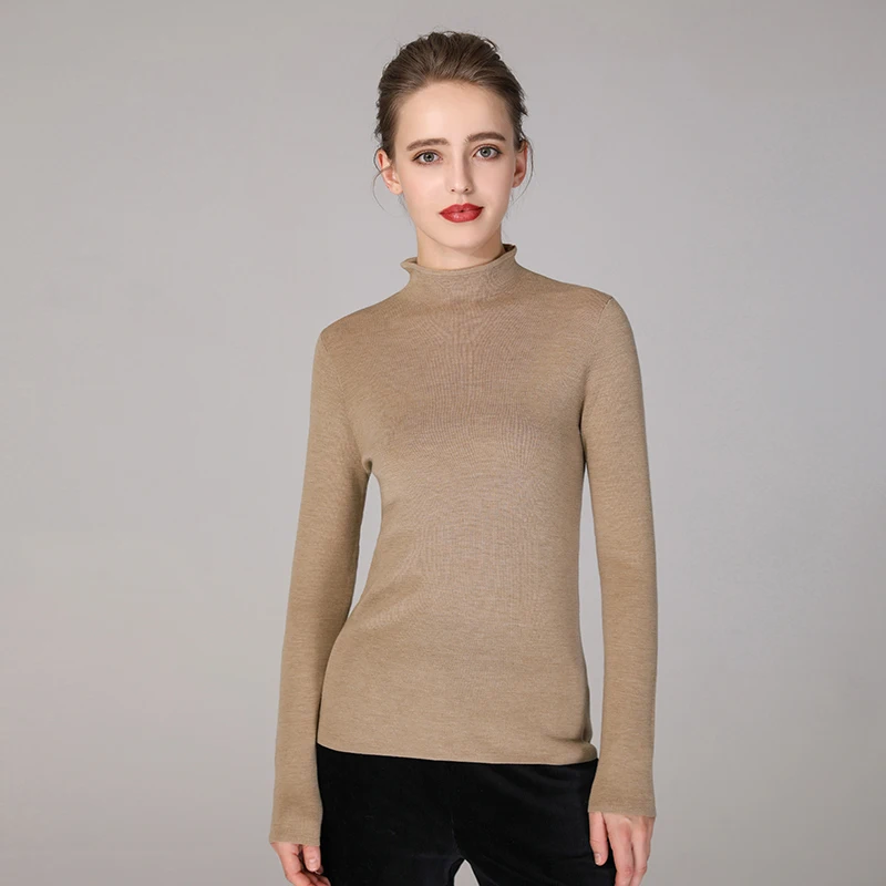 

Модный свитер для женщин на осень и зиму, новый пуловер с полувысоким воротником и длинным рукавом, вязаный свитер