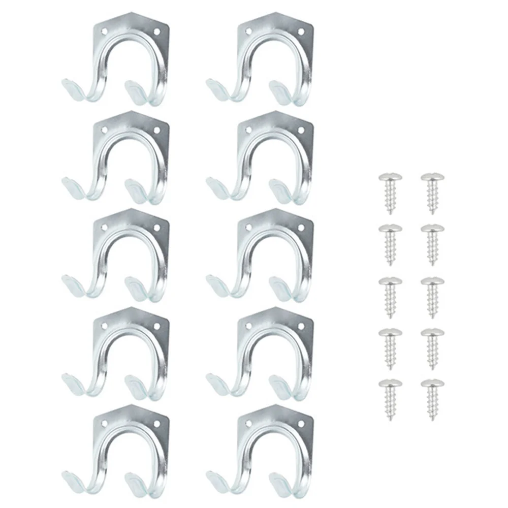 

10pcs/set Traditional Hanger Hooks Set Tools Strong U Shape Hooks Hang Garage Shed Hanging Bracket Garden Storage Holder Rails