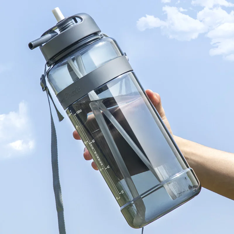 

1000 Ml 2000ml Water Drinking Bottle for Sport Water Bottle with Straw Big BPA Free Bottles Outdoor Large Bottle 1L 2L 3L